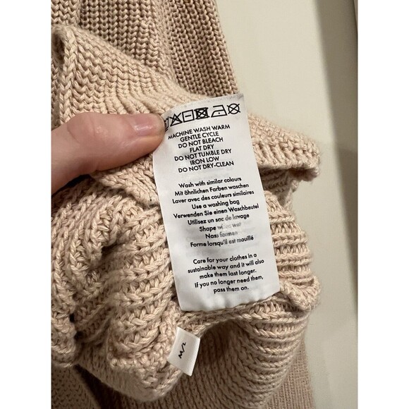 b 0 0 b Maternity Nursing Sweater Beige Organic Cotton M/L - Picture 6 of 9